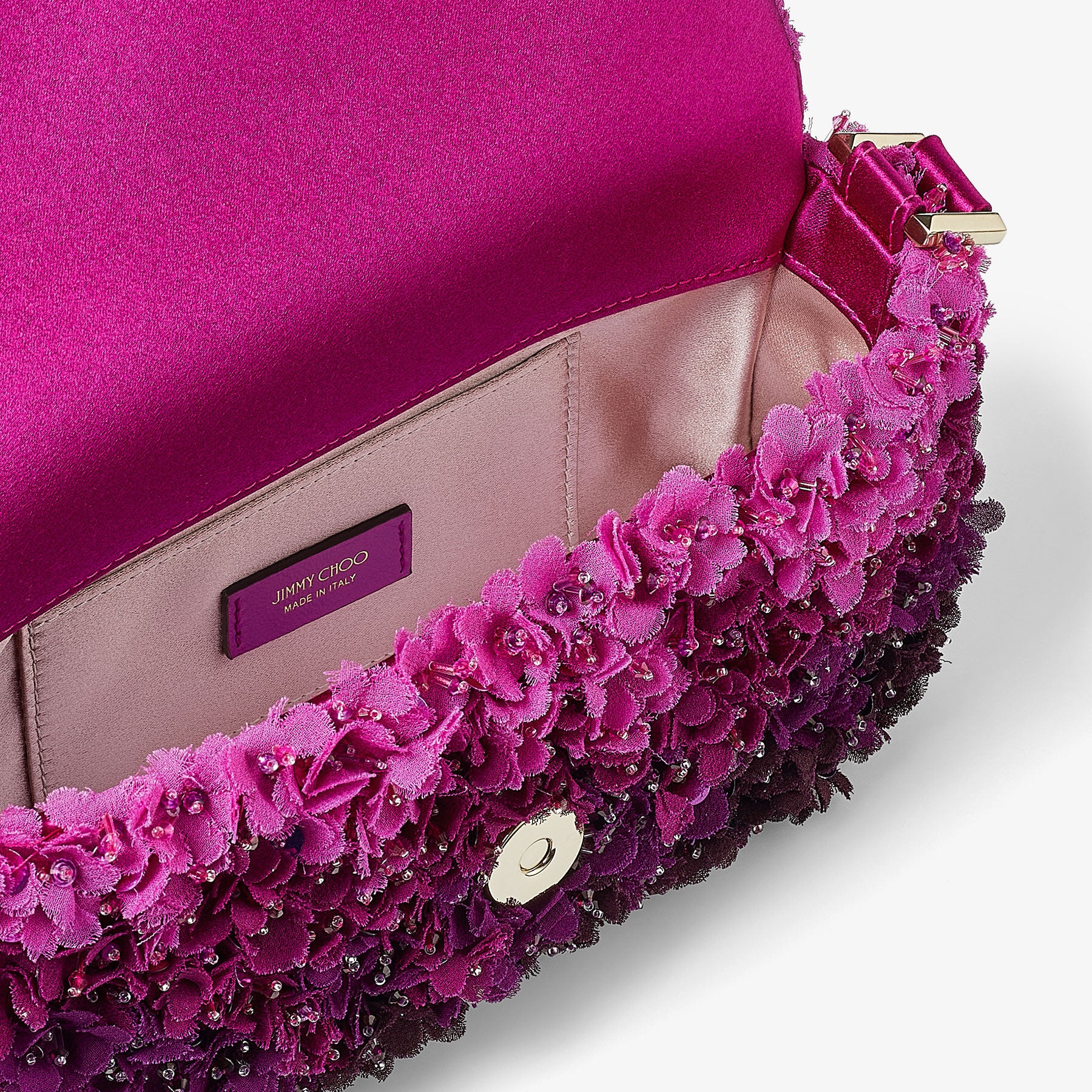 Mini sac Avenue en satin à fleurs - Black