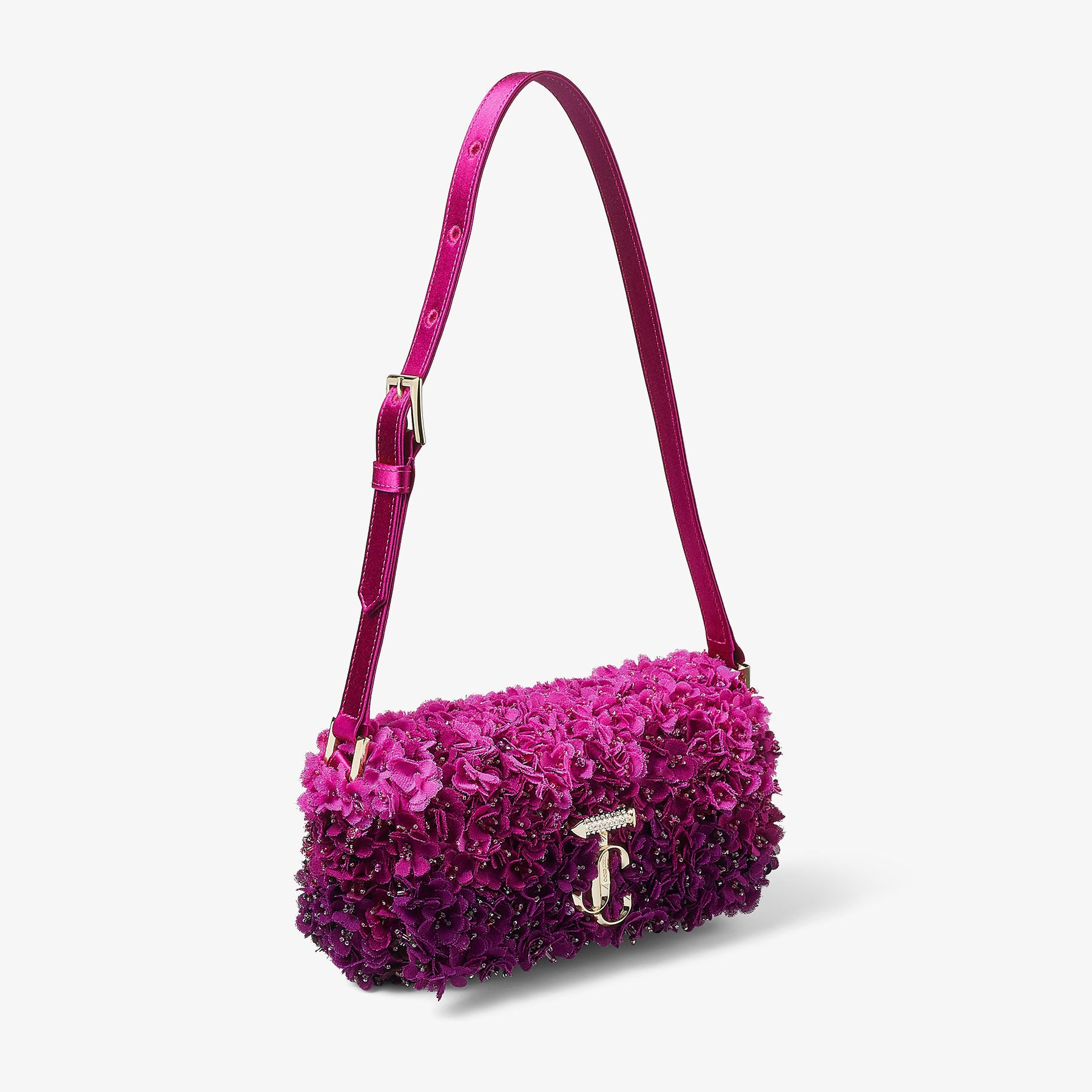 Mini sac Avenue en satin à fleurs - Black