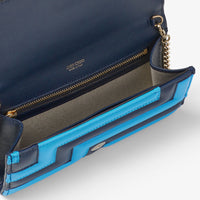 ZNO STOCK 0 / Reco 110 NAVY/SKY/LIGHT GOLD Mini Bag AVENUE WALLET/CHAIN