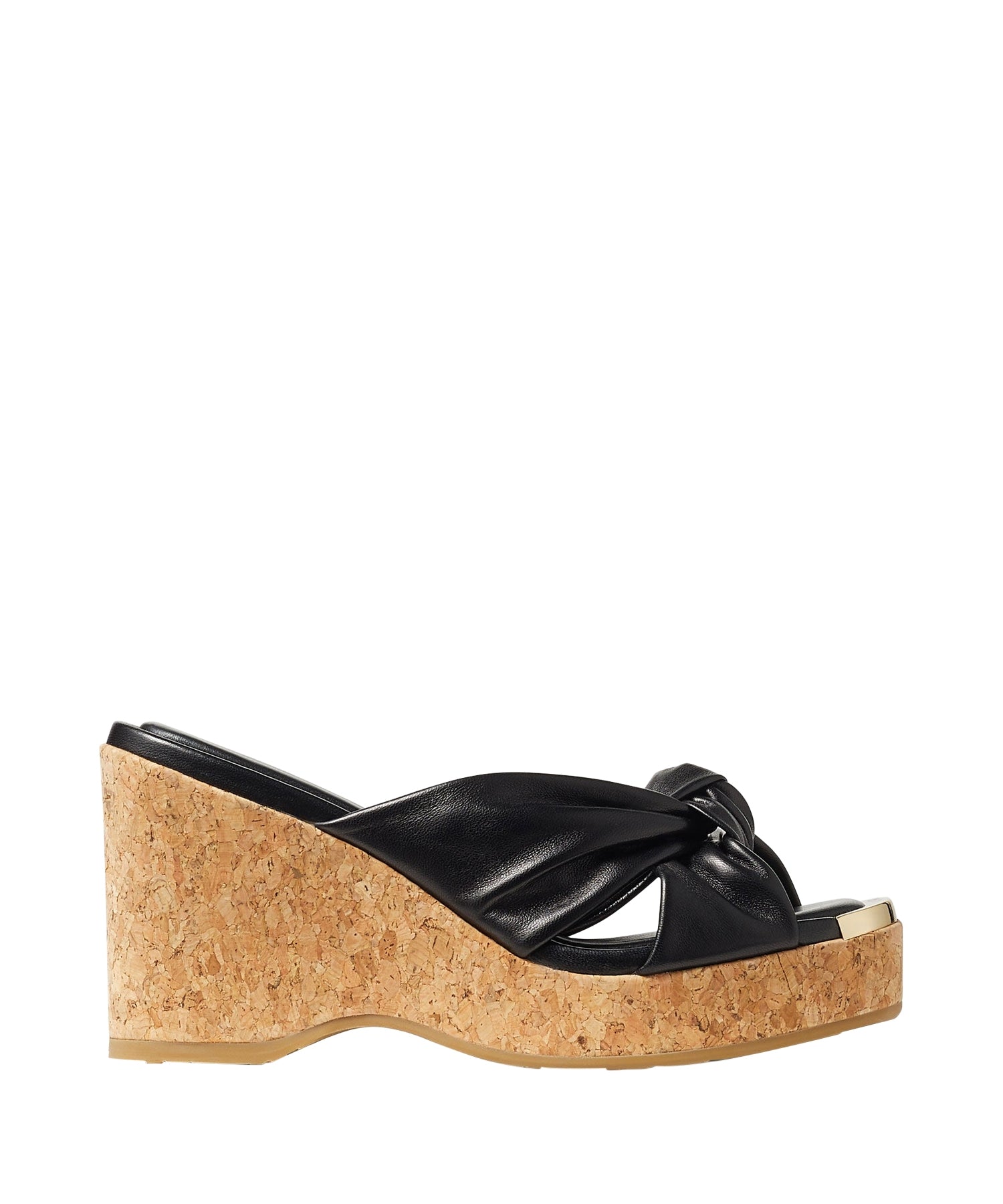 Mules compensées Avenue 11 en cuir - Noir