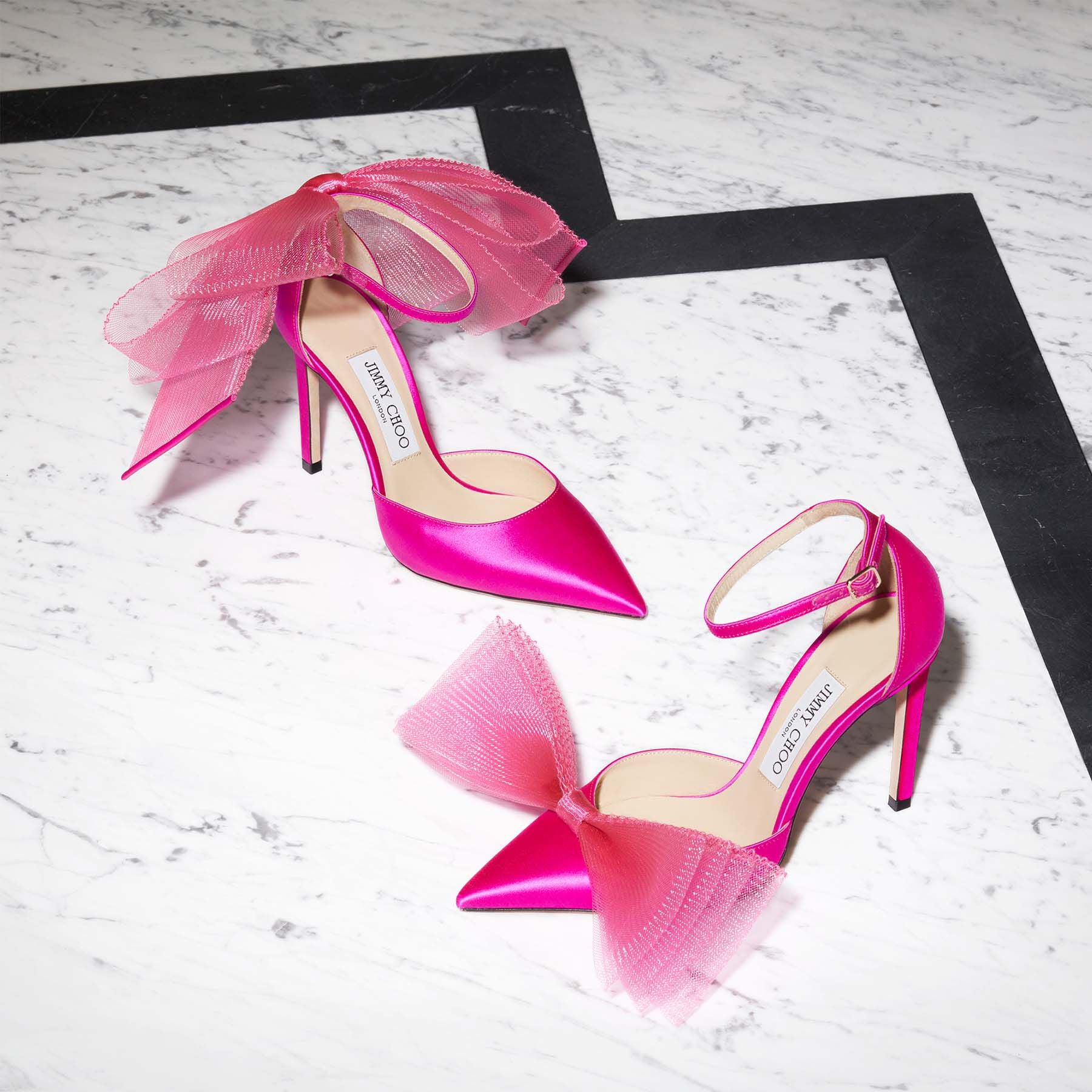 Averly oversized bow pumps 100 in - Fuchsia & Fuchsia