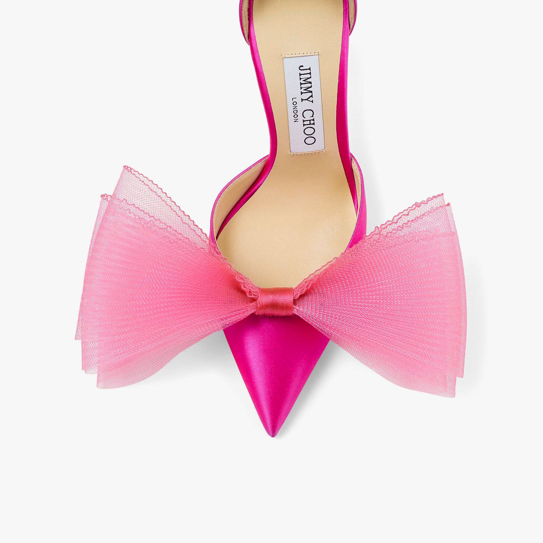 Averly oversized bow pumps 100 in - Fuchsia & Fuchsia
