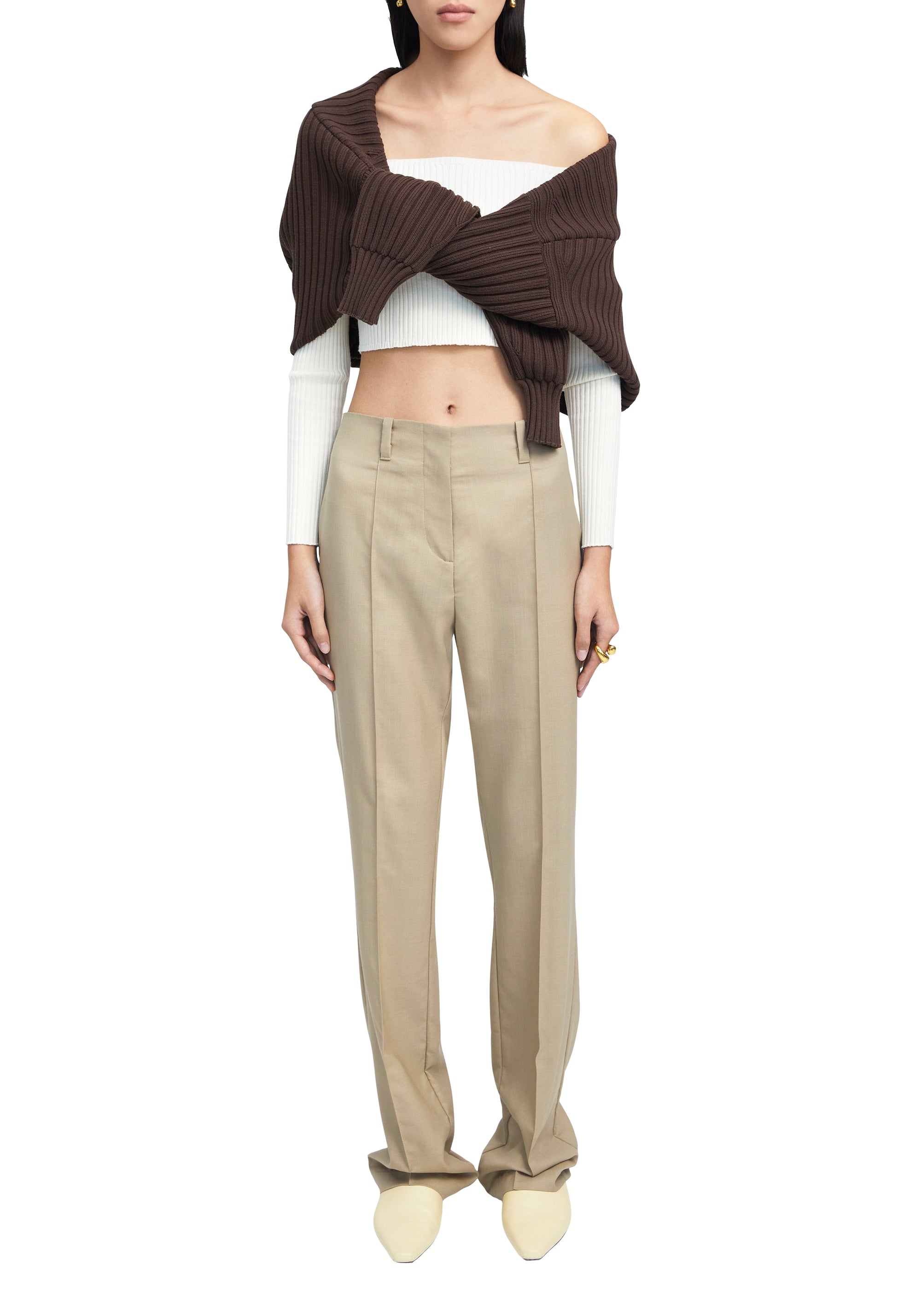 Pantalon Aves slim en laine - Clay