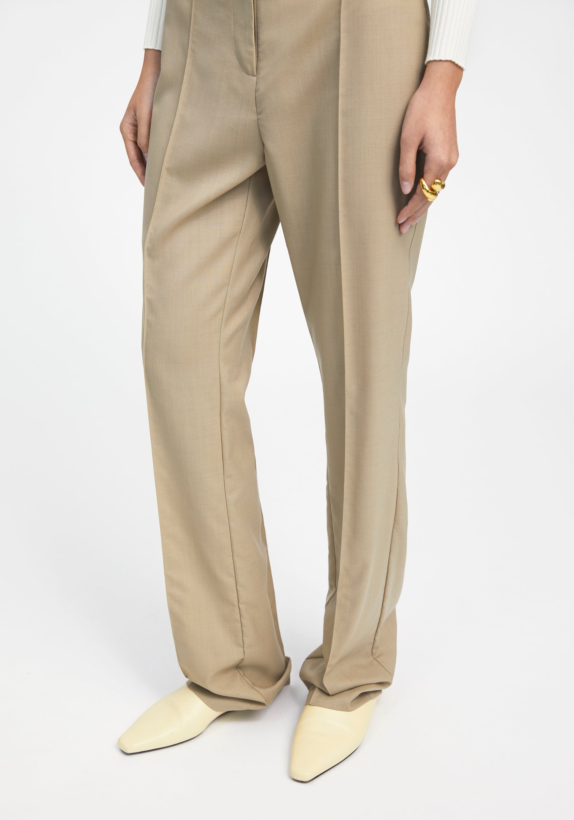 Pantalon Aves slim en laine - Clay