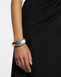 Bracelet rigide fargo - Or & transparent