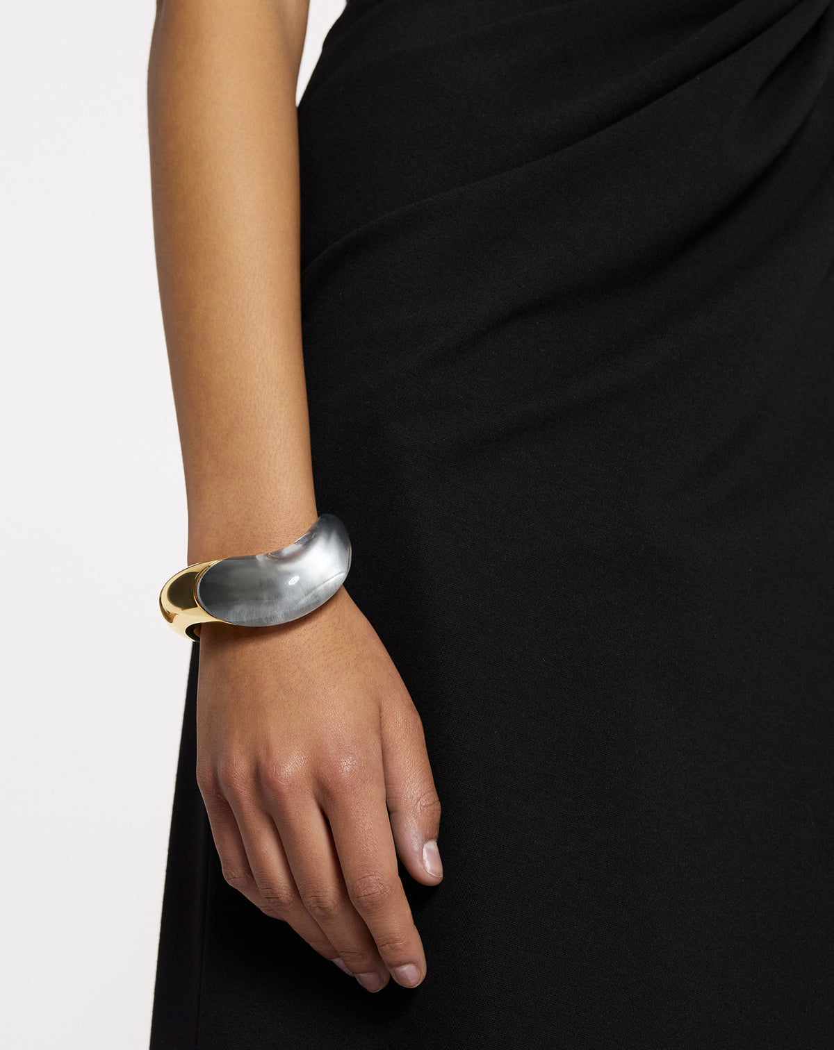 Bracelet rigide fargo - Or & transparent
