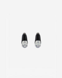 Boucles d'oreilles creoles fargo - Noir & transparent