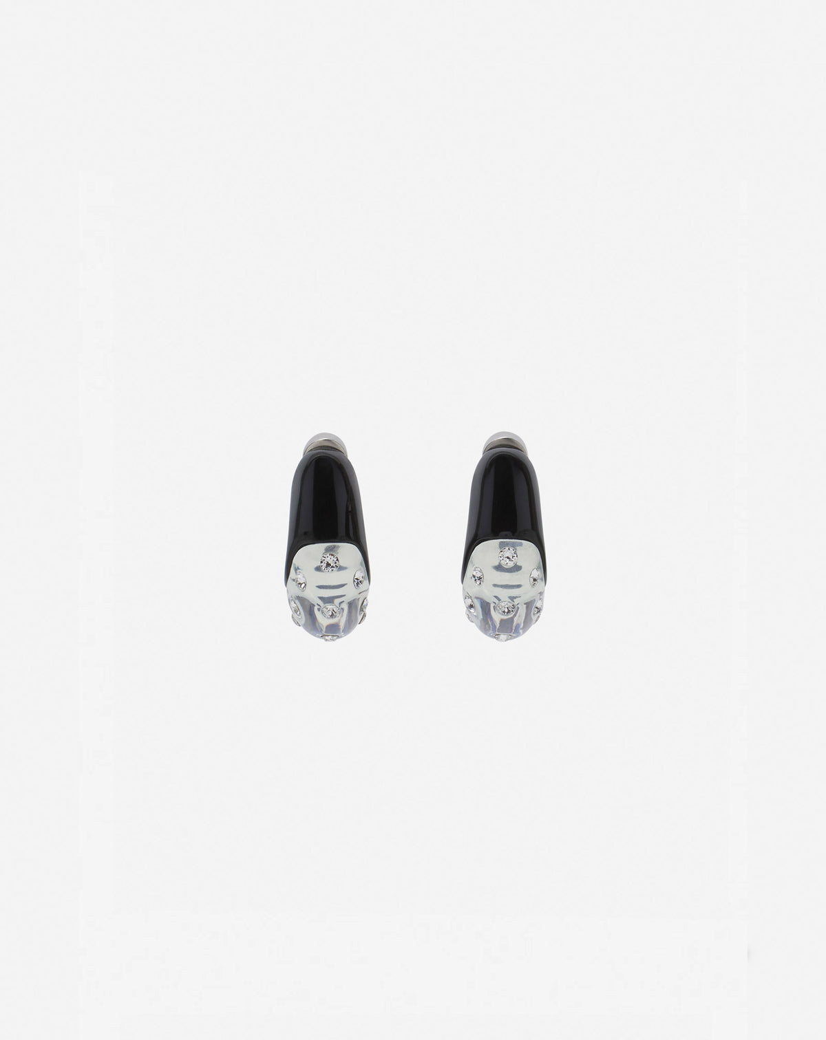 Boucles d'oreilles creoles fargo - Noir & transparent