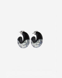 Boucles d'oreilles creoles fargo - Noir & transparent