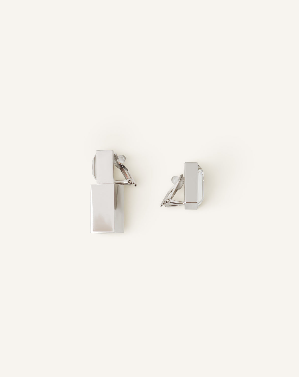 Boucles clips asymétriques rythmique - Argent
