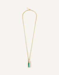 Rocks pendentif long pierre naturelle - Or & vert