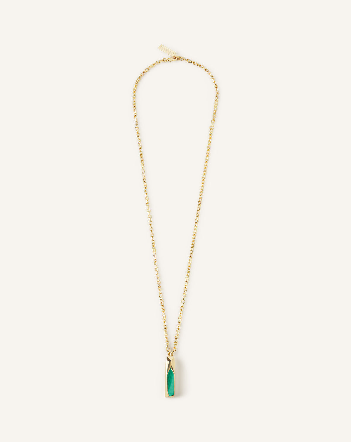 Rocks pendentif long pierre naturelle - Or & vert