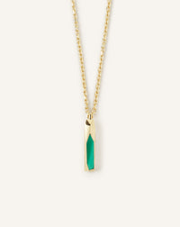 Rocks pendentif long pierre naturelle - Or & vert