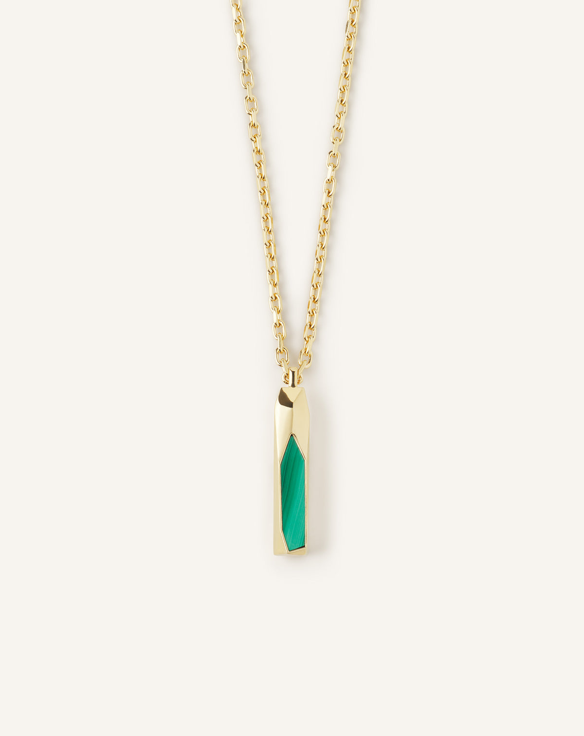 Rocks pendentif long pierre naturelle - Or & vert
