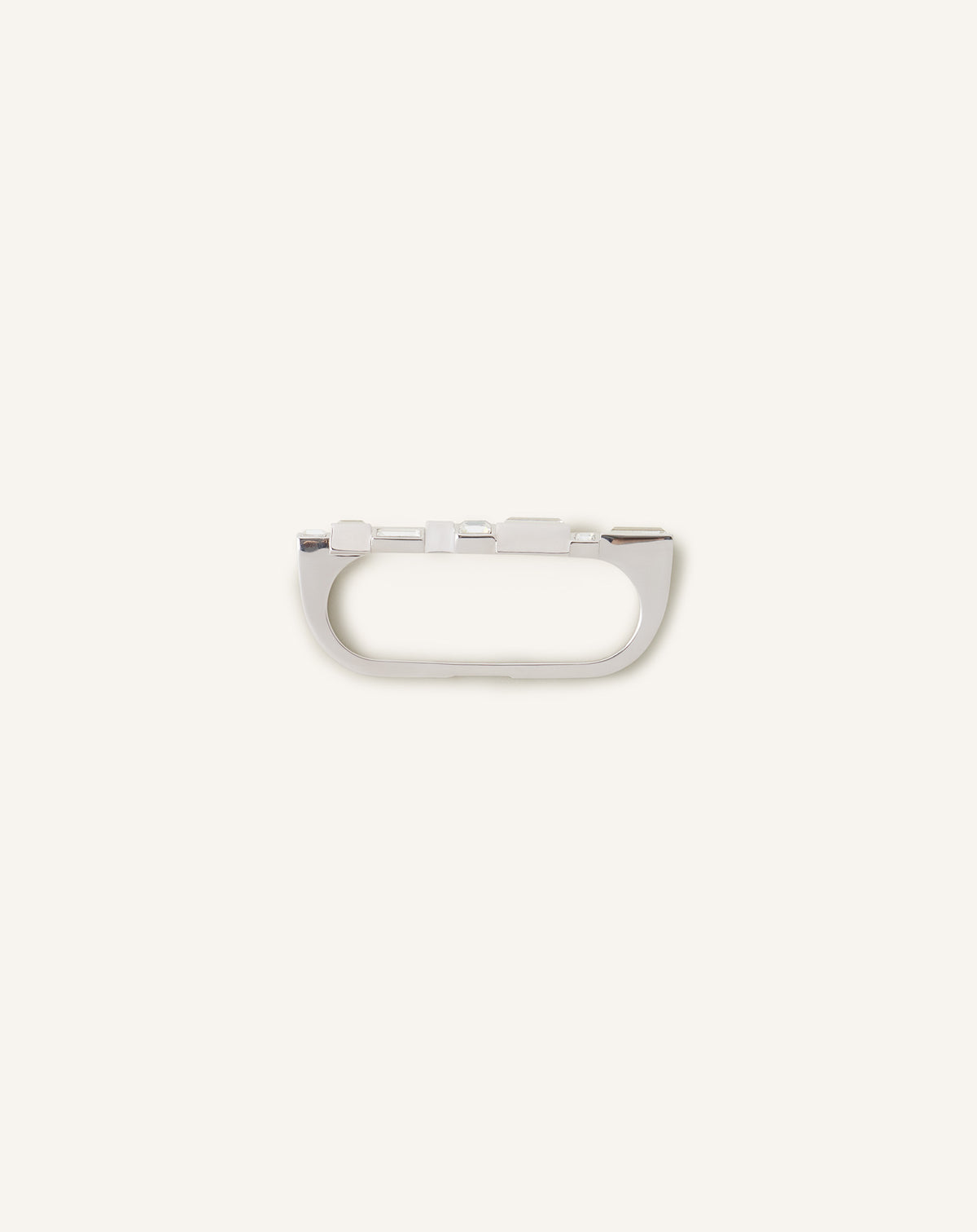 Bague double doigt rythmique - Argent