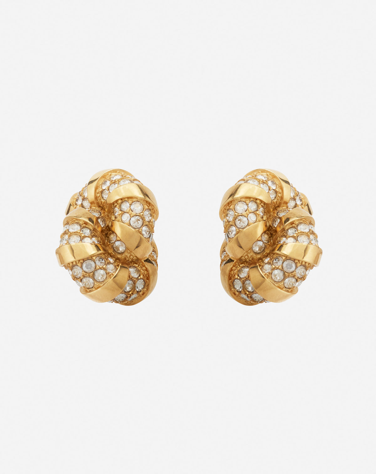 Boucles d'oreilles melodie strass - Or & cristal