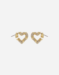 Boucles d'oreilles melodie coeur - Or & cristal