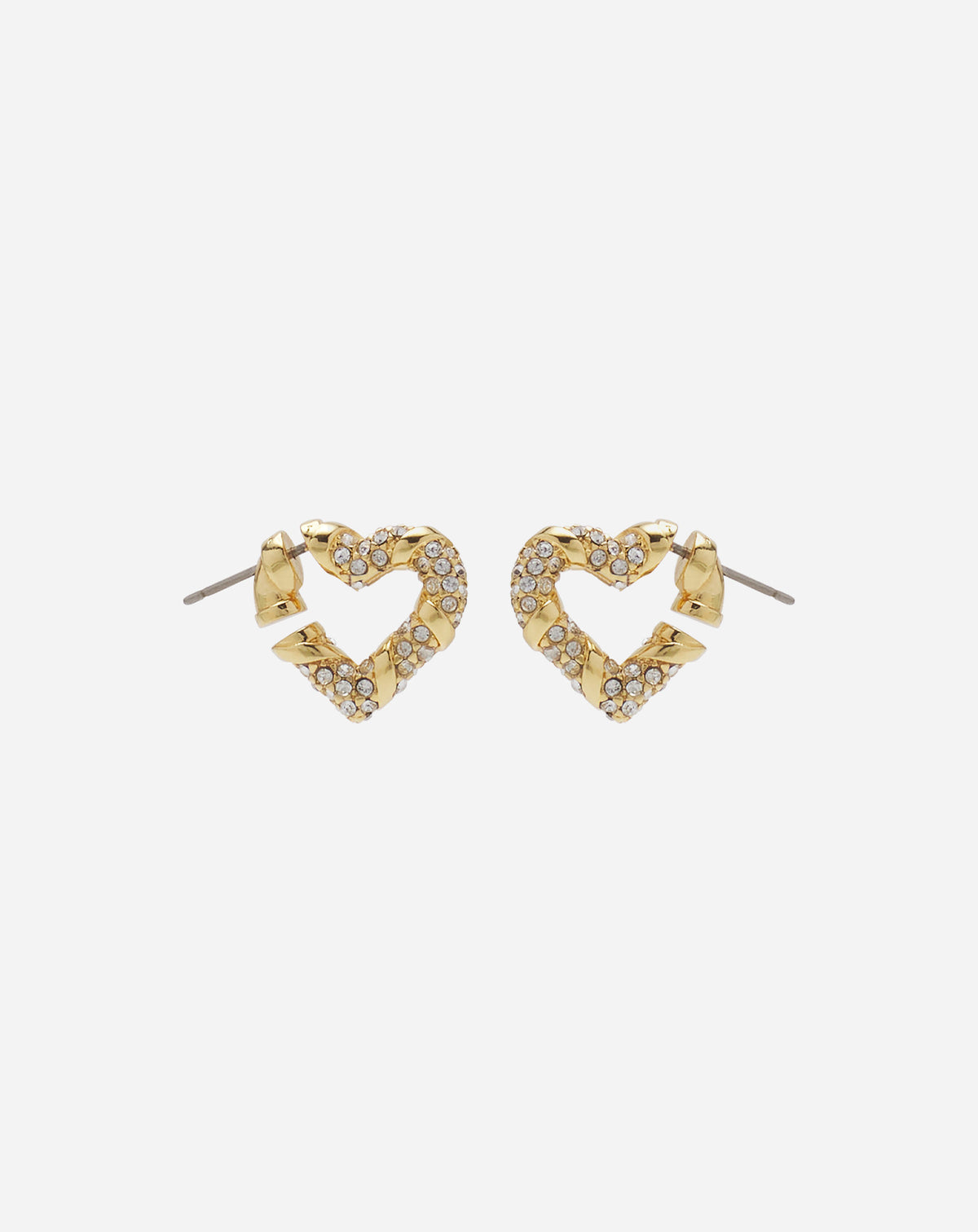 Boucles d'oreilles melodie coeur - Or & cristal