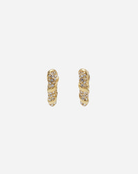Boucles d'oreilles melodie coeur - Or & cristal