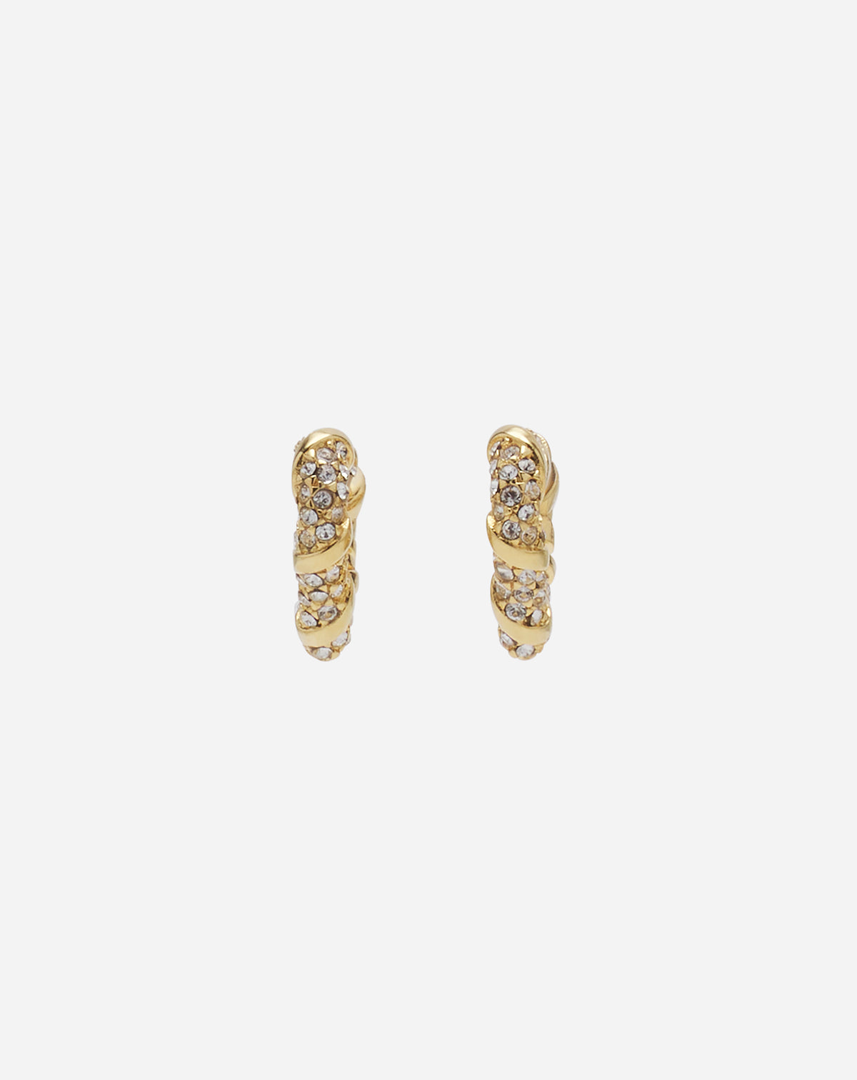 Boucles d'oreilles melodie coeur - Or & cristal