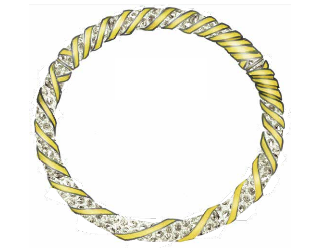 Collier melodie strass - Or & cristal