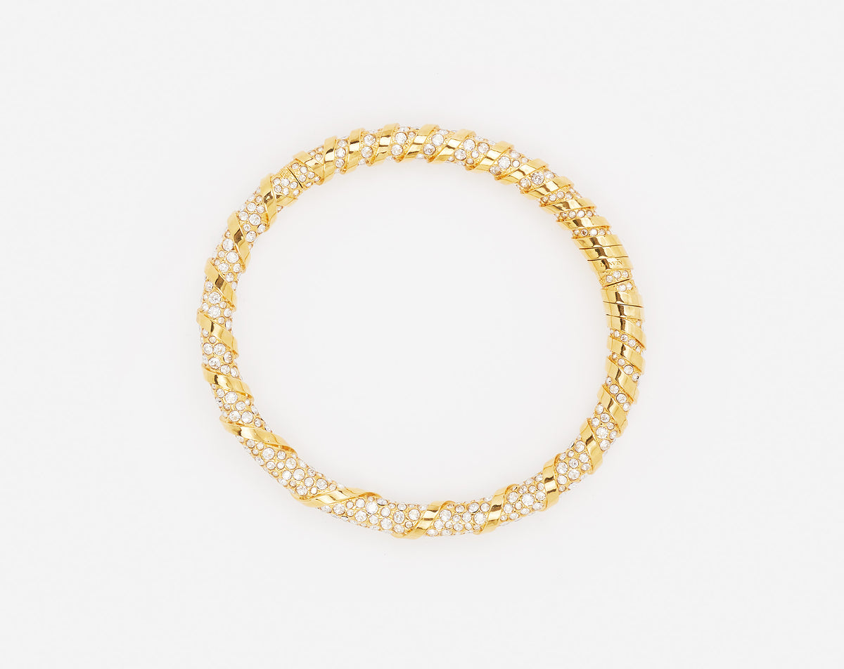 Collier melodie strass - Or & cristal