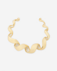 Collier melodie ruban - Or & lune