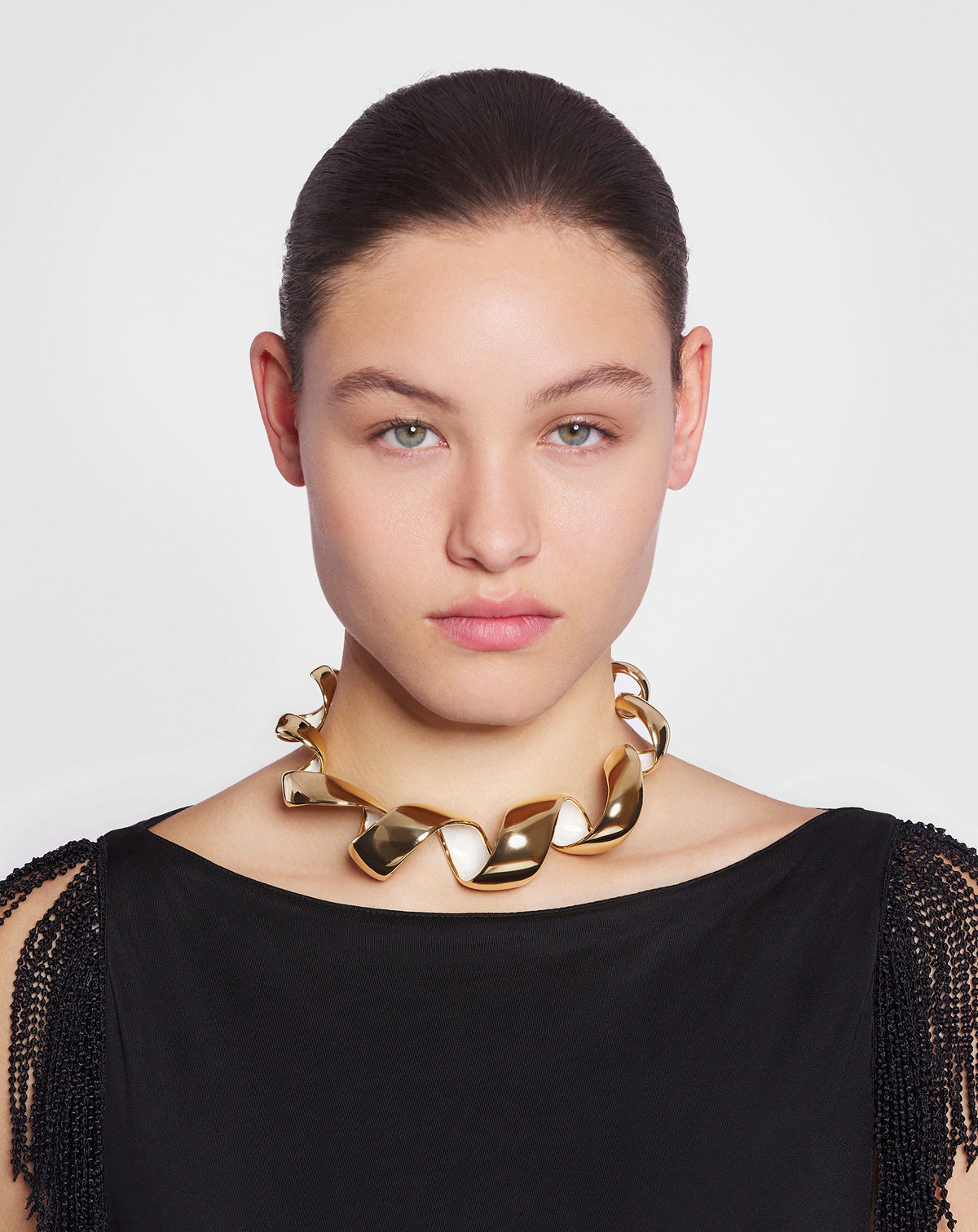 Collier melodie ruban - Or & lune