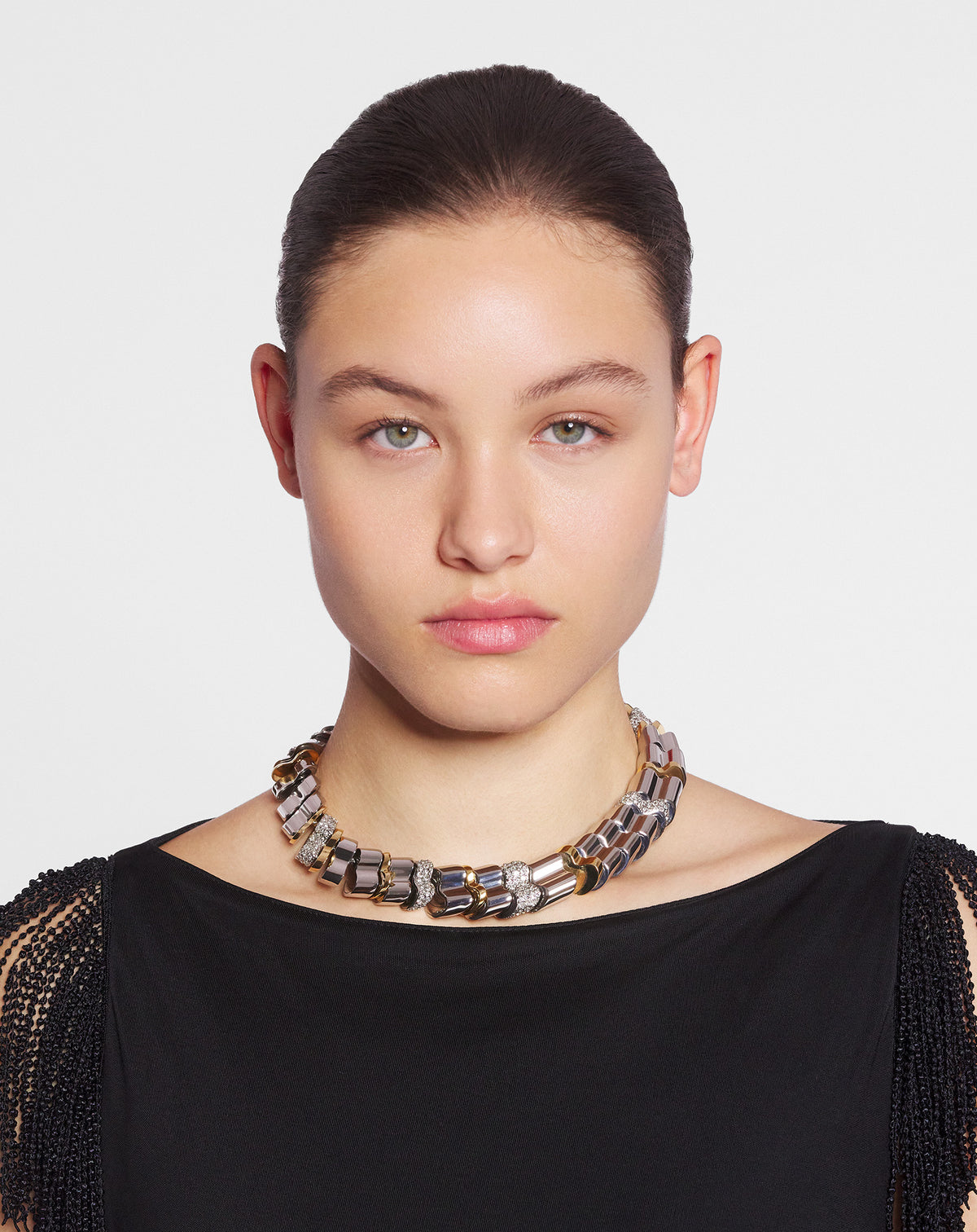 Collier sequence wave - Argent & or
