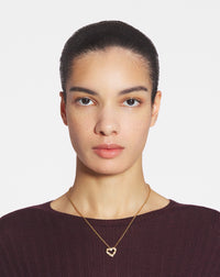Collier melodie coeur - Or & cristal
