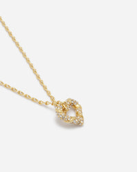 Collier melodie coeur - Or & cristal