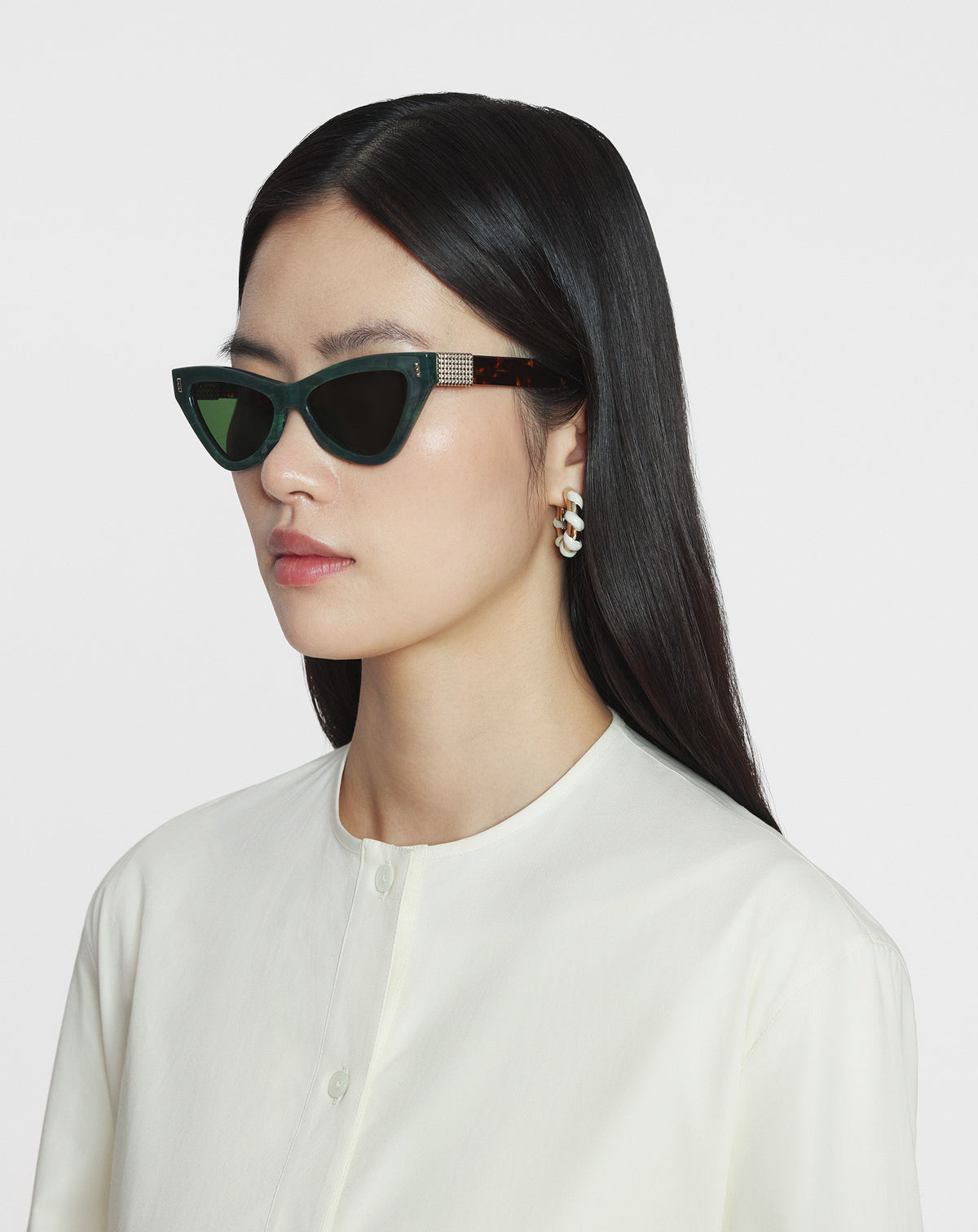 Lunettes concerto cateye - Vert & marron