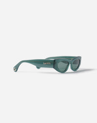 Lunettes cateye logo allongees - Jade fonce