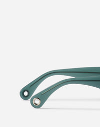Lunettes cateye logo allongees - Jade fonce
