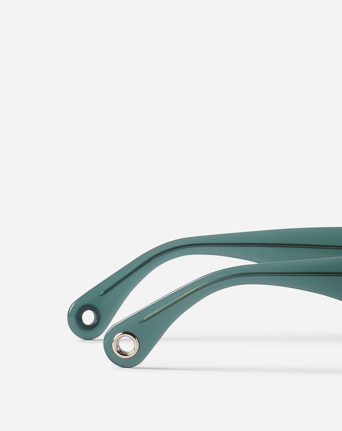 Lunettes cateye logo allongees - Jade fonce