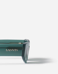 Lunettes cateye logo allongees - Jade fonce