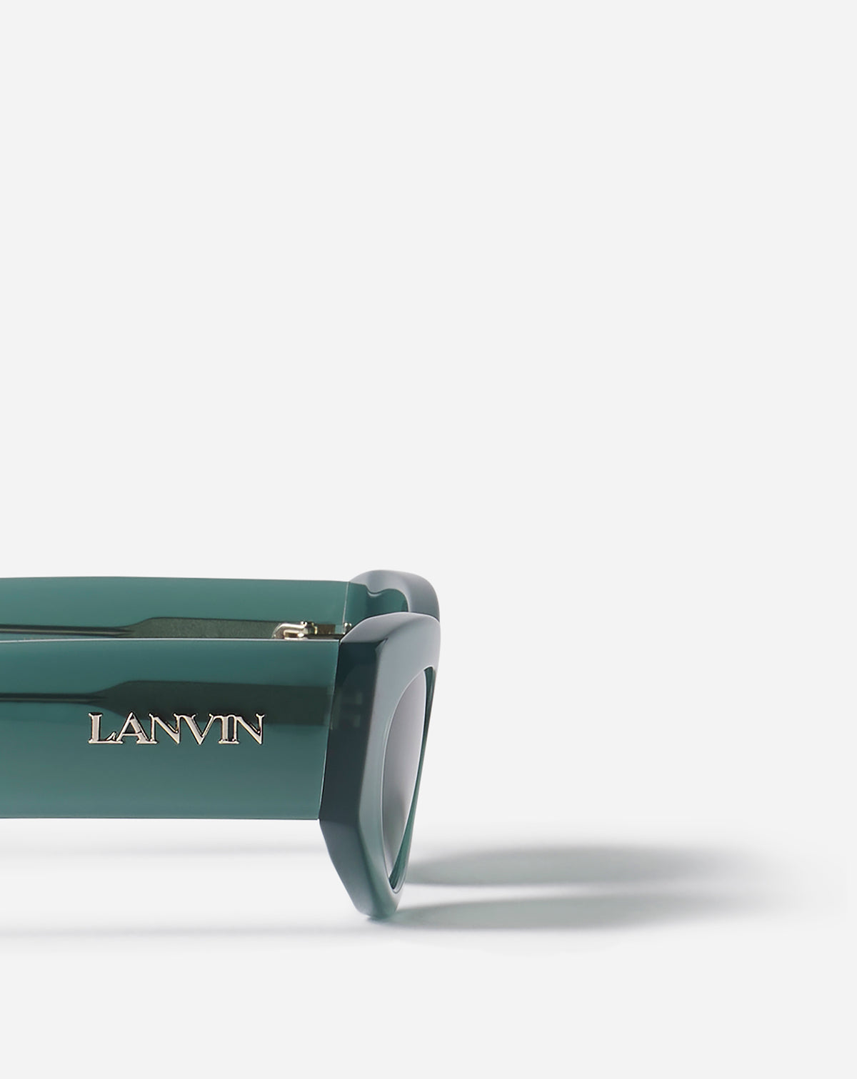 Lunettes cateye logo allongees - Jade fonce