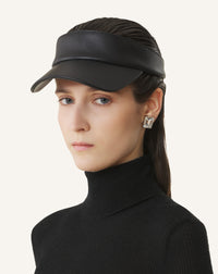 Visière en cuir - Noir