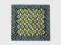 Foulard losange soie 90x90 - Vert