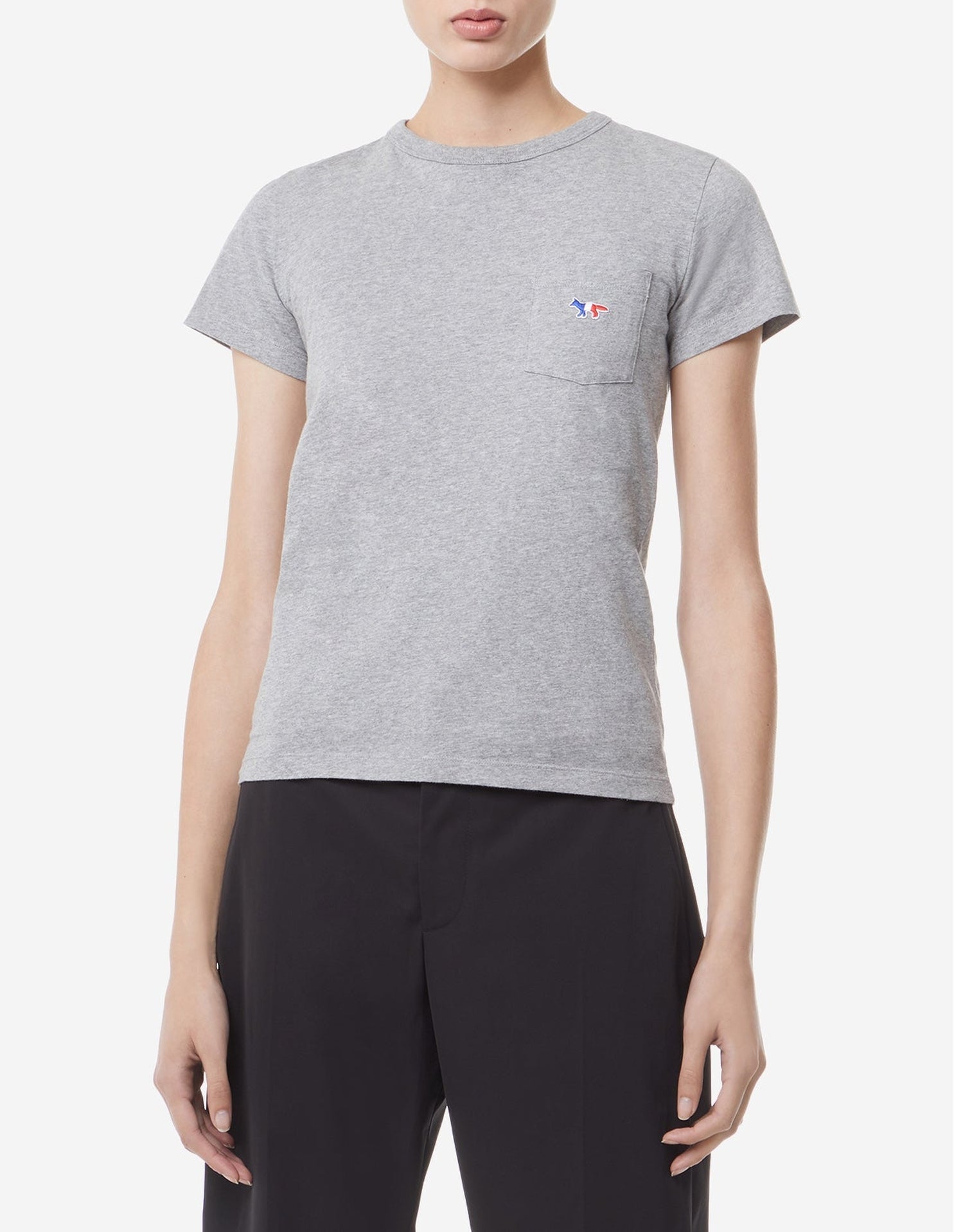 T-shirt à encolure arrondie - Grey Melange