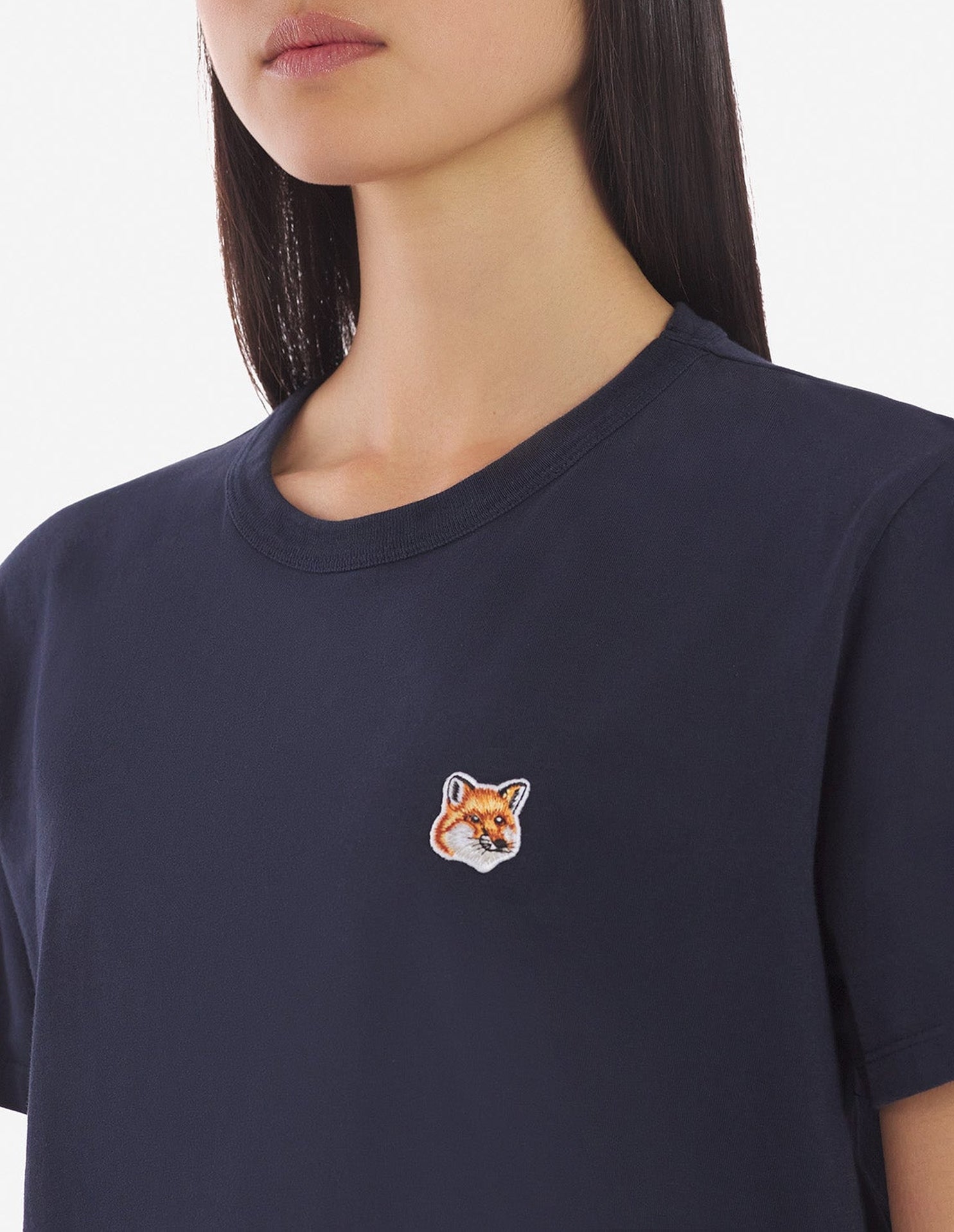 T-shirt à col rond avec écusson - Navy