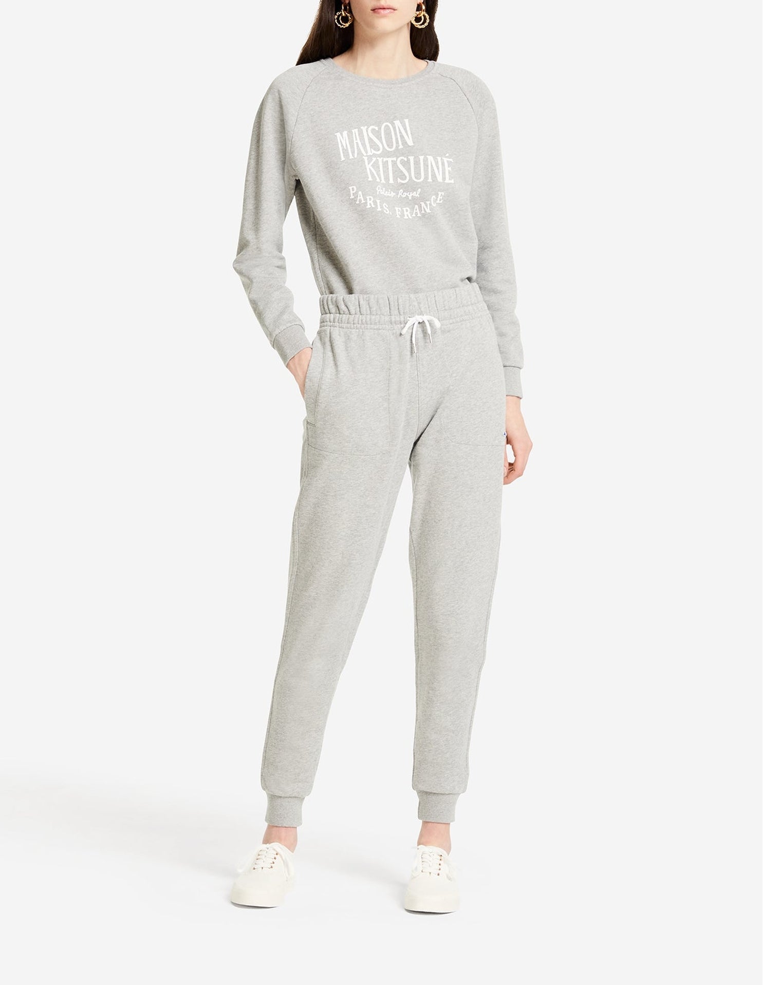 Sweatshirt à col rond Palais Royal avec inscription - Grey Melange