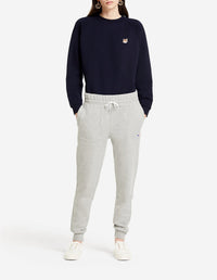 Sweatshirt à col rond ajusté avec écusson - Navy