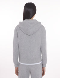 Sweat à capuche zippé avec écusson - Grey Melange