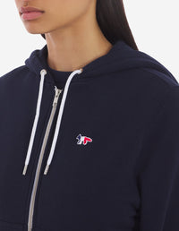 Sweat à capuche zippé avec écusson - Navy