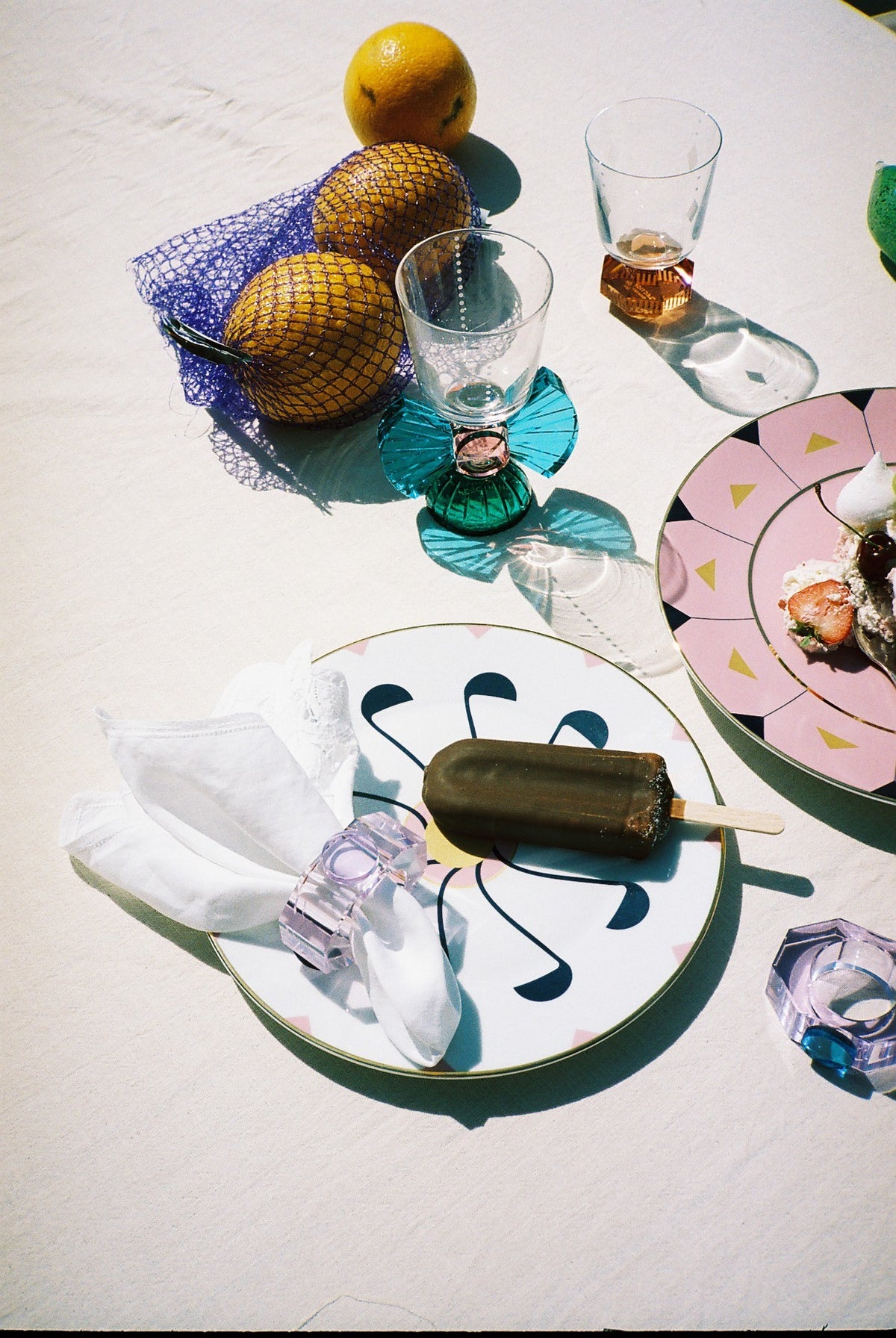 Set de 2 petits verres en cristal Chelsea - Clear & Rouge