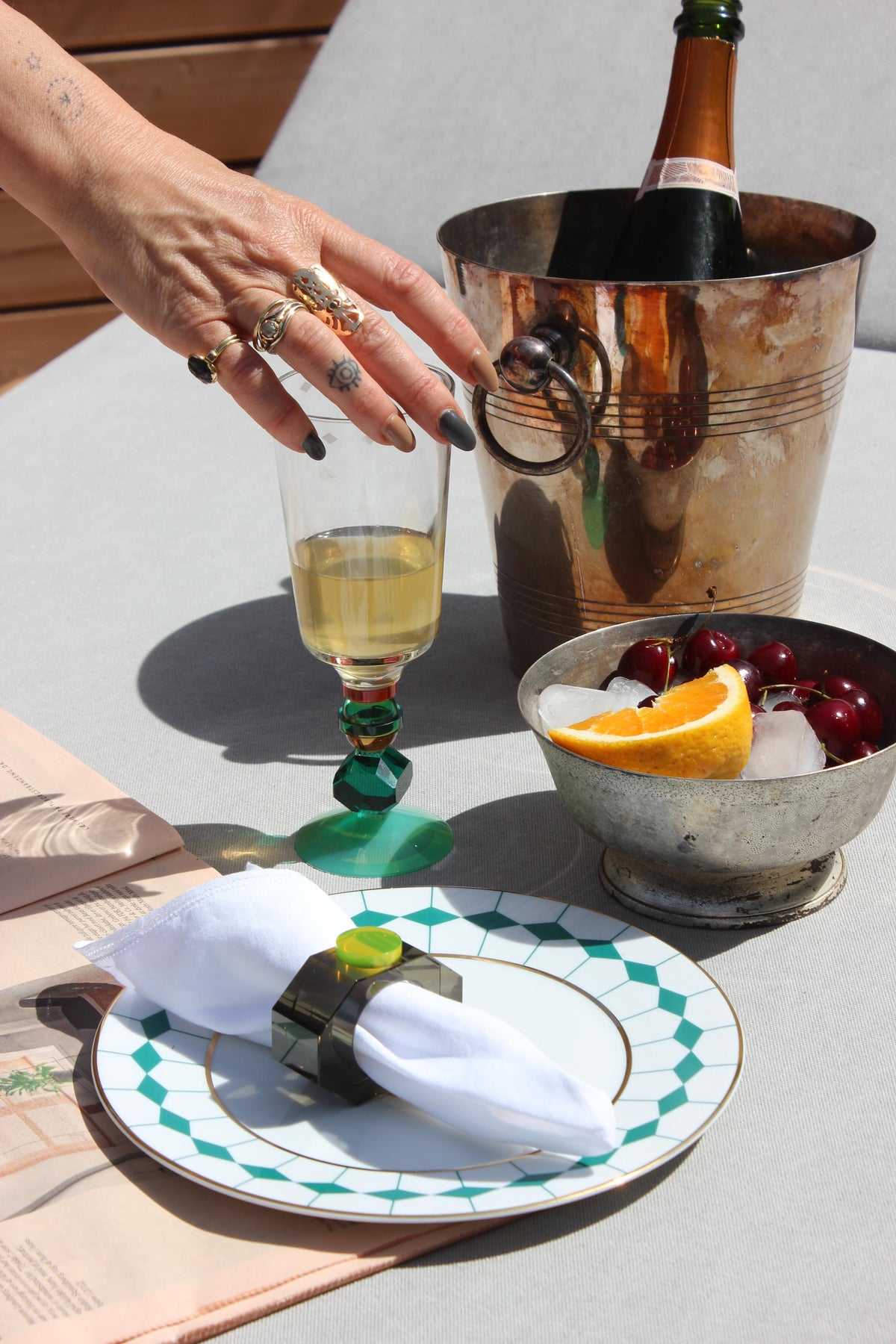 Set de 2 petits verres en cristal Mayfair - Clear, Emerald, Brown, Mint & Bright Yellow