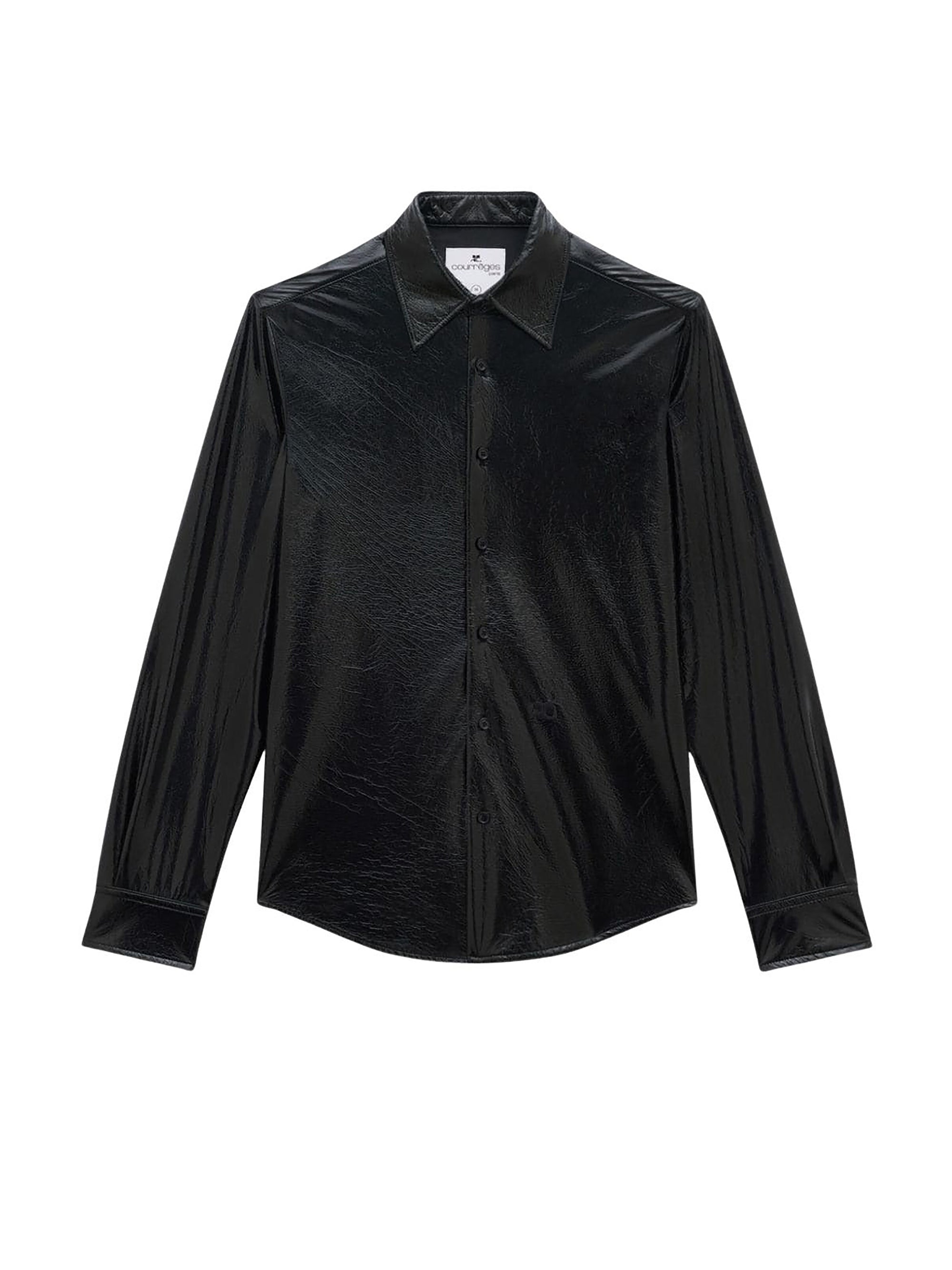 12pcs NEW / CHEMISE EN VINYLE LÉGER - Black