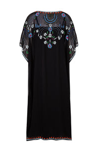 Kaftan brodé de perles Ayleen - Black