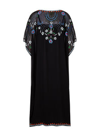 Kaftan brodé de perles Ayleen - Black